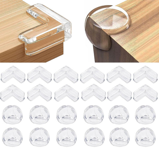 24-Pack Baby Corner & Edge Protectors — L-Shape + Round